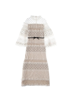 Valentino Garavani ruffled embellished dress - Neutrals