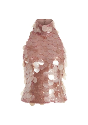 16Arlington Ula sequin halterneck top - Pink