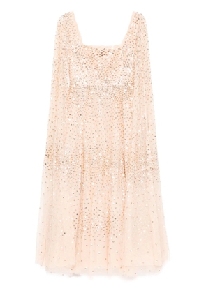 Needle & Thread cape sleeves dress - Gold