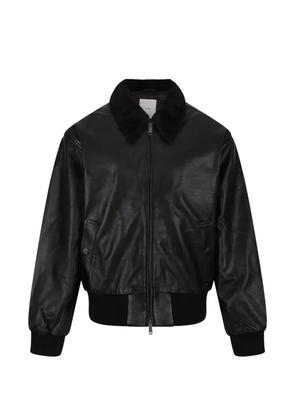 Calvin Klein fur-collar leather jacket - Black