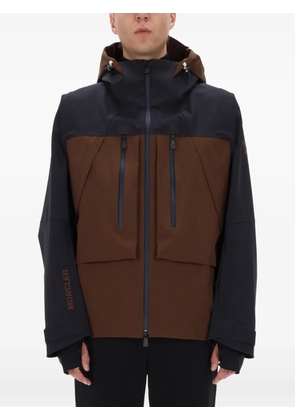 Moncler Grenoble zip-up hooded jacket - Brown