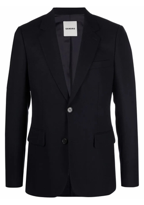 SANDRO single-breasted wool suit jacket - Blue