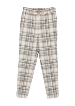 Peserico checked elastic-waist trousers - Neutrals