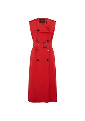 Moorer buttoned belted coat - Red