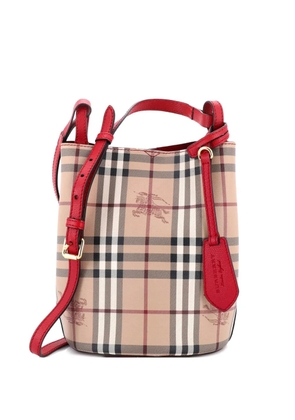 Burberry Pre-Owned Lorne Haymarket Coated Canvas Small bucket bag - Brown