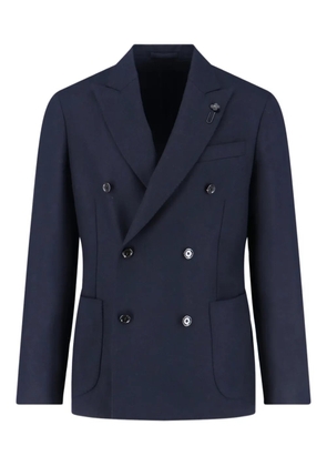 Lardini wool double-breasted blazer - Blue
