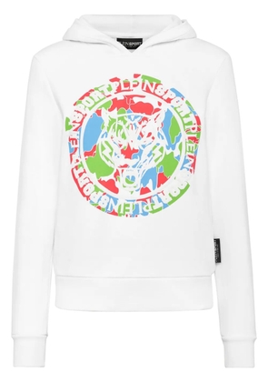 Plein Sport Carbon Tiger cotton-blend hoodie - White