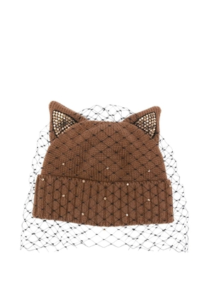 Ca4la ear embellished hat - Brown