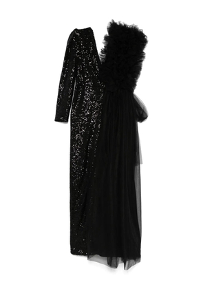 Alchemy x Lia Aram ruffle-detail gown - Black