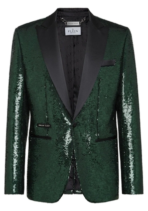 Philipp Plein sequin-design single-breasted blazer - Green