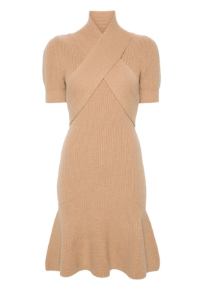 Patou wrap-front mini dress - Neutrals