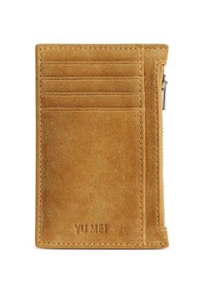Yu Mei Frank zip-fastening suede wallet - Brown