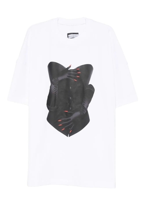 HAMZA corset print mini T-shirt dress - White