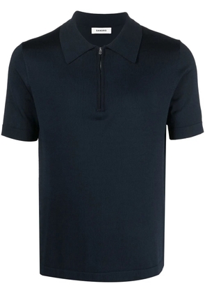 SANDRO Pablo zip-up polo shirt - Blue