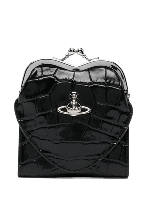 Vivienne Westwood heart-frame croc-embossed wallet - Black
