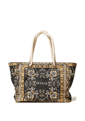 TWINSET foulard-print rope-detail tote bag - Black