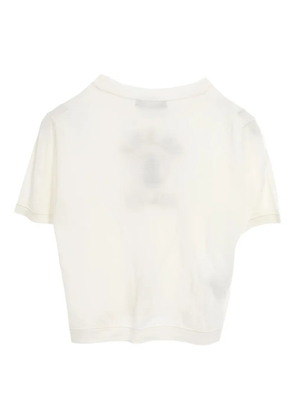 Prada Pre-Owned 2010s logo-intarsia short-sleeve T-shirt - White