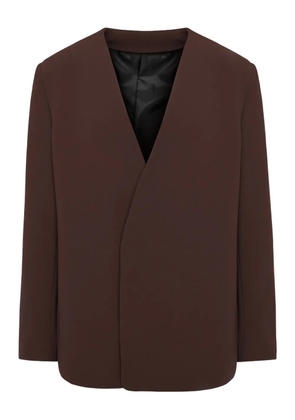 HAMZA 247 V-neck concealde-fastening blazer - Brown
