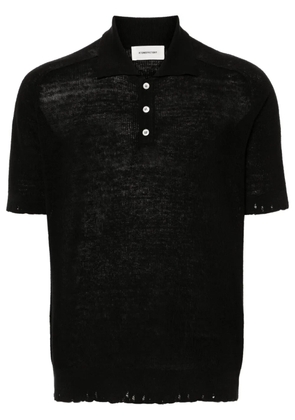 atomo factory distressed-effect knitted polo shirt - Black