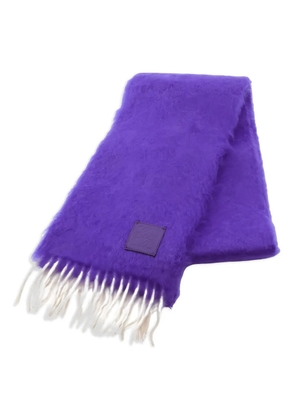 Loewe Pre-Owned 10s Anagram fringed scarf - Purple