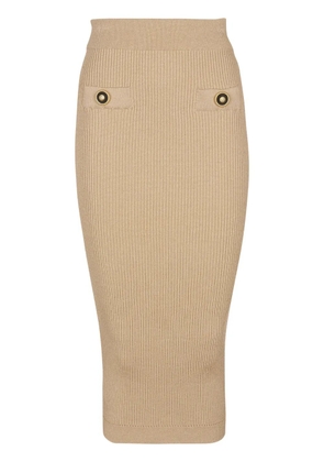 Balmain ribbed skirt - Neutrals