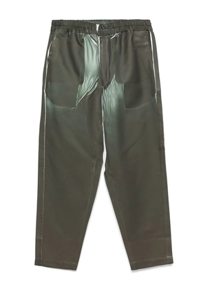 Comme Des Garçons Shirt denim-print trousers - Green