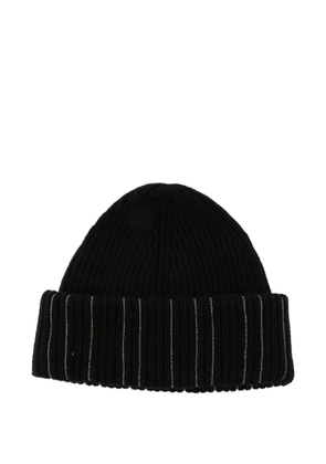 Fabiana Filippi ribbed metallic-detail beanie hat - Black