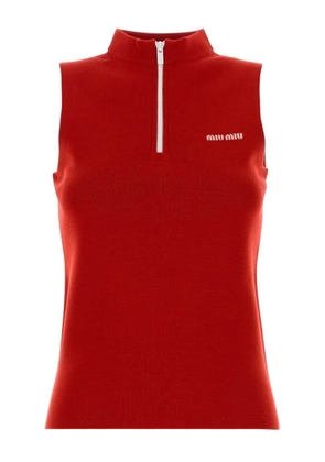 Miu Miu half-zip wool vest - Red