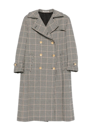 Tagliatore double-breasted houndstooth trench coat - Black