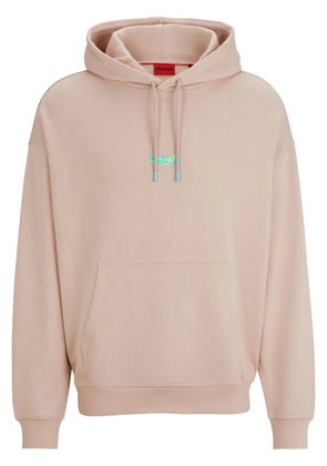 HUGO logo-print cotton hoodie - Neutrals