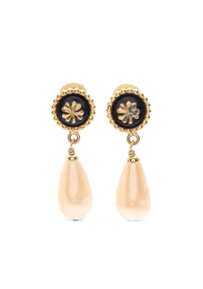 CHANEL Pre-Owned 1986-1988 faux-pearl earrings - Gold