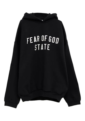 FEAR OF GOD ESSENTIALS logo-patch hoodie - Black