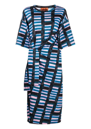 colville abstract-print twisted midi dress - Black