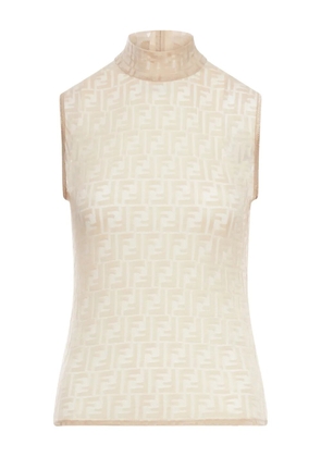 FENDI patterned top - Neutrals