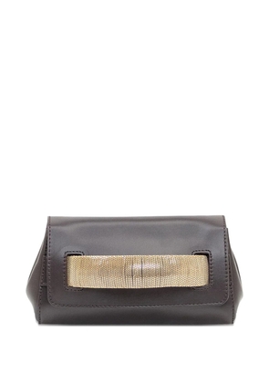 Orciani Gossip chain-embellished clutch - Brown