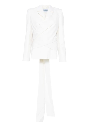 Casablanca virgin wool wrap tuxedo - White