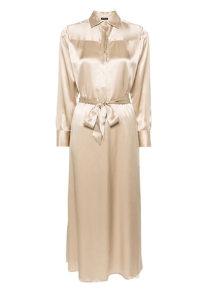 Kiton classic-collar silk shirtdress - Neutrals