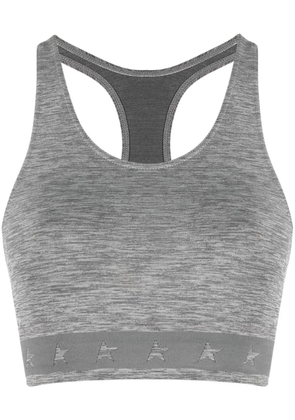 Golden Goose logo-underband racerback crop top - Grey