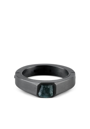 Parts of Four sterling silver Sistema Quartz ring - Black