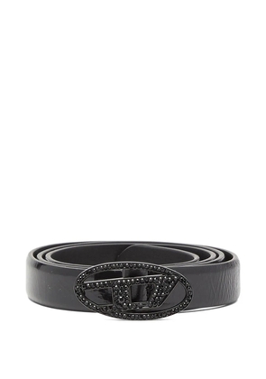Diesel B-1dr Strass 20 logo-buckle belt - Black