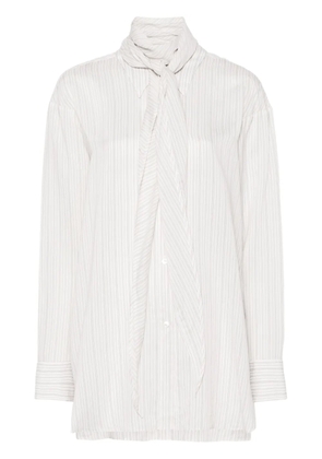 Dorothee Schumacher scarf-detail striped blouse - White