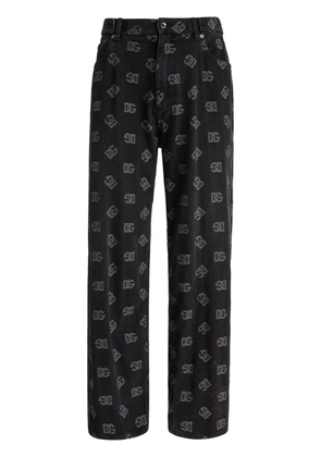 Dolce & Gabbana monogram-pattern jeans - Black