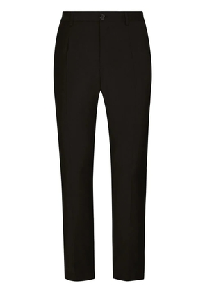 Dolce & Gabbana logo-embroidered tailored trousers - Black