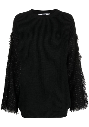 MSGM frayed-detaling ribbed-knit jumper - Black
