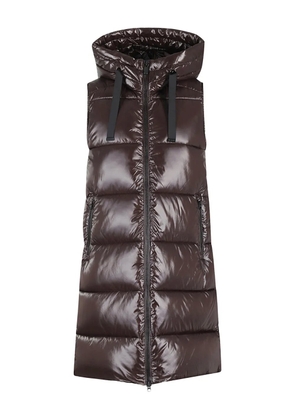 Save The Duck zip hooded vest - Brown
