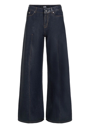 Karl Lagerfeld coated wide-leg jeans - Black