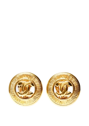 CHANEL Pre-Owned 1980s CC clip-on earrings - Gold