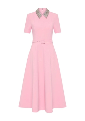 Rebecca Vallance embellished-collar belted dress - Pink
