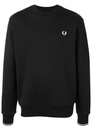 Fred Perry embroidered logo crew-neck sweatshirt - Black