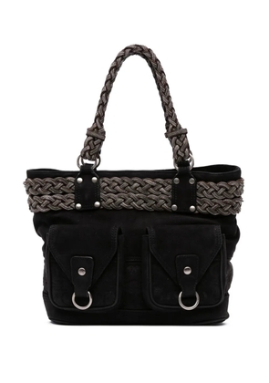 Loewe Pre-Owned 2010-2025 Suede Braided Chain Pocket tote bag - Black